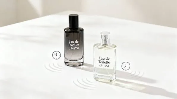Flacons Eau de Parfum et Eau de Toilette côte à côte